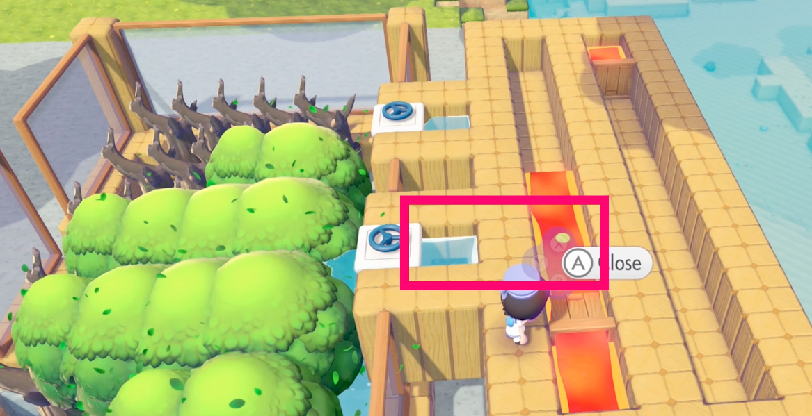 Automation detail: a trap door controls lava flow in front of the Laser sensor. When the door opens, the lava flows past the sensor and triggers the Mini floodgate.