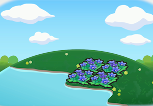 Hydrated graceful flower bed