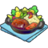 Vibrant hamburger steak