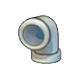 Iron pipe (downward curve)